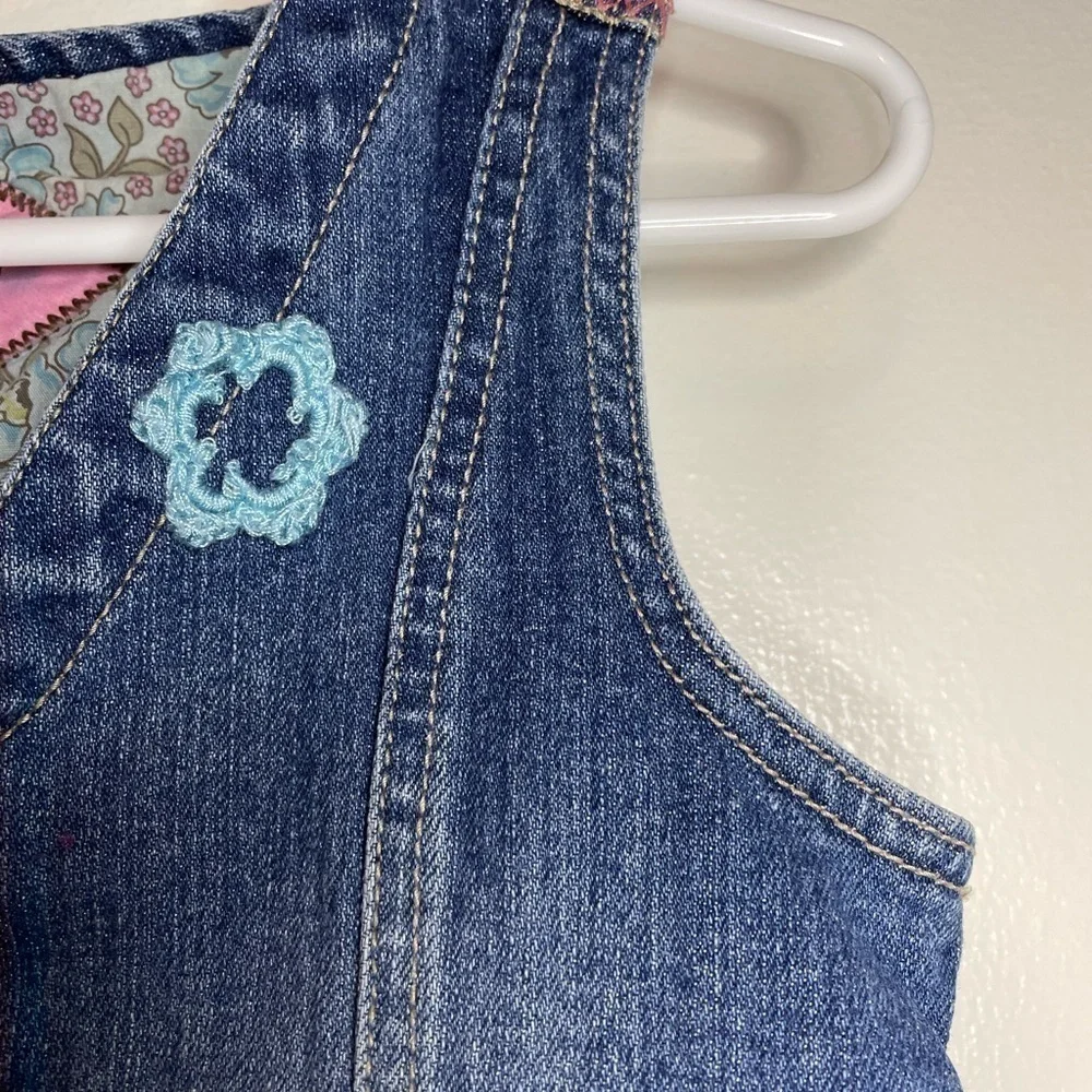 Genuine kids jean embroidered vest vintage denim vest